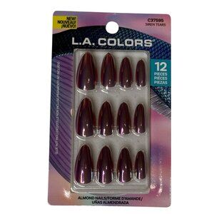 L.A. Colors Siren Tears Press On Nails Almond Chrome 12pc New